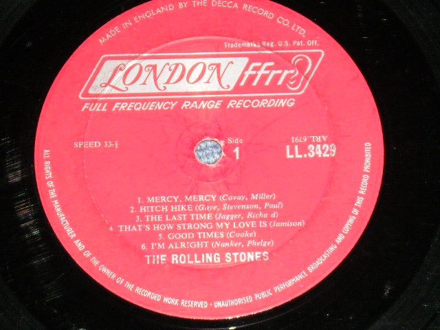 画像: ROLLING STONES - OUT OF OUR HEADS ( MATRIX #  A) XARL-6791-2A / B) XARL-6792-3A   ) ( VG/VG A-1,3:Poor JUMP ) / 1965 UK ENGLAND EXPORT Record + US AMERICA Jacket  "MAROON with Boxed LONDON  ffrr on TOP LABEL" MONO Used LP VG-/Ex-