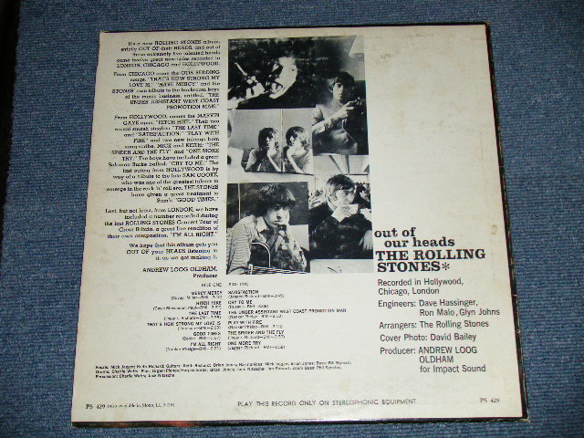 画像: ROLLING STONES - OUT OF OUR HEADS( Matrix # ZAL-6791-1/ZAL-6792-4 )( Ex-/Ex++)  /  1965 US AMERICA  ORIGINAL "NON-CREDIT at TOP Front cvr" "BLUE LABEL with Boxed LONDON Label" STEREO  Used LP