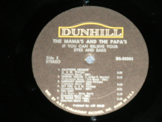 画像: The MAMAS & The PAPAS - IF YOU CAN BELIEVE YOUR EYES AND EARS (Matrix# DS-50006-A-5/DS-60006-B-5) ( MINT-/MINT- Looks:Ex+++  ) / 1966 US AMERICA   ORIGINAL "3rd Press Cover"  "STEREO" Used  LP 