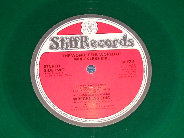 画像: WRECKLESS ERIC - THE WONDERGUL WORLD OF  ( MINT-/MINT- )  / 1978 UK ENGLAND  "GREEN WAX Vinyl" ORIGINAL Used LP