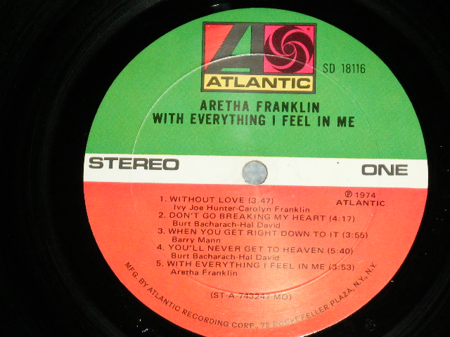 画像: ARETHA FRANKLIN - WITH EVERYTHING I FEEL IN ME ( MINT-/Ex+++ Cut out )  / 1974 US AMERICA ORIGINAL "75 ROCKFELLER Label" Used LP 