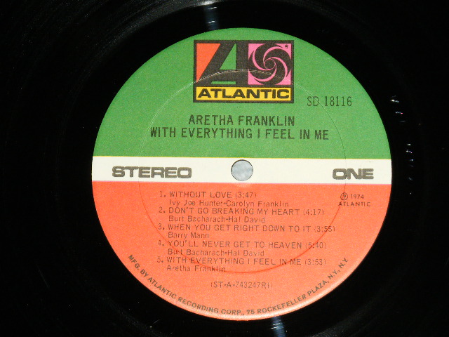 画像: ARETHA FRANKLIN - WITH EVERYTHING I FEEL IN ME ( Ex+++/Ex+++)  / 1974 US AMERICA ORIGINAL "Large 75 ROCKFELLER Label" Used LP 