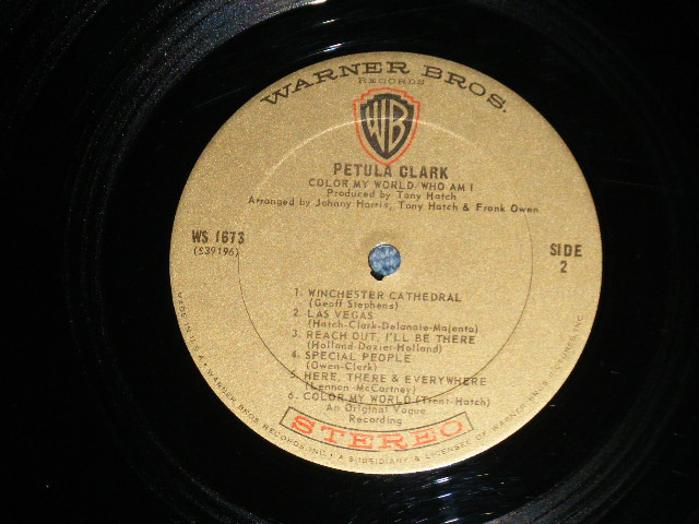 画像: PETULA CLARK -COLOR MY WOLRD WHO AM I ( Matrix # 37195 WS 1673 A 1E/39196 WS 1673 B 1E ) ( Ex+++/Ex+++ ) / 1967 US AMERICA ORIGINAL "GOLD Label" Stereo LP