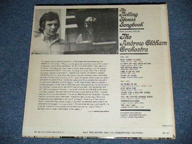 画像: THE ANDREW OLDHAM ORCHESTRA - The ROLLING STONES SONG BOOK ( MATRIX NUMBER : A) ZAL-7075/B) ZAL-7076 ) (Ex+/MINT- )  /  1965 US AMERICA ORIGINAL STEREO Used LP