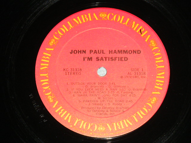 画像: JOHN PAUL HAMMOND - I'M A SATISFIED (VG+++, Ex/MINT-)  / 1972 US AMERICA ORIGINAL "PROMO" Used LP 