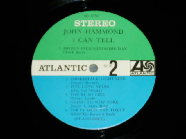 画像: JOHN HAMMOND - I CAN TELL  ( Ex++/Ex+++ )  / 1967 US AMERICA ORIGINAL  1st Press "GREEN & BLUE Label" "STEREO"  Used LP 