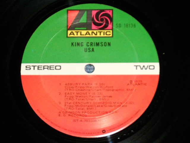 画像: KING CRIMSON - USA (:Matrix # ST-A-75337 BB  △19791(2) /  ST-A-75338   △19791-x(2) ) (Ex/Ex+++ Looks:Ex+++) / 1975 US ORIGINAL  1st Press Small "75 ROCKFELLER Credit Label" LABEL  Used LP 