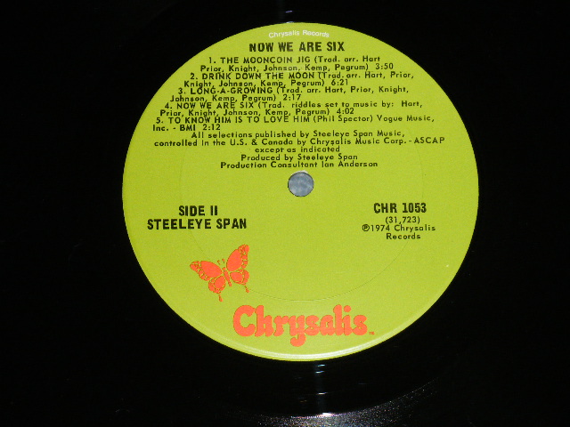 画像: STEELEYE SPAN -  NO WE ARE SIX  ( Ex+/Ex+++ B-1,2:Ex++ : WTDMG) / 1978 US AMERICA  ORIGINAL "GREEN with BUTTERFLY Label" Used LP 