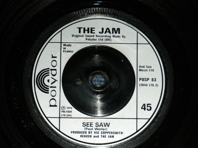 画像: THE JAM ( PAUL WELLER ) - THE ETON RIFLES : SEE SAW (Ex+/Ex++) / 1979 UK ENGLAND ORIGINAL Used 7" Single with Picture Sleeve