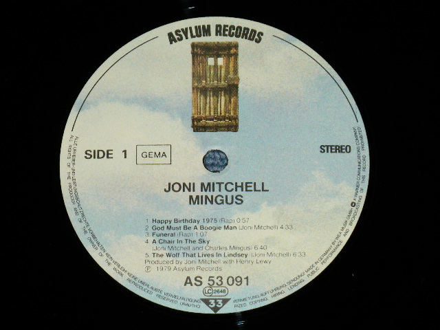 画像: JONI MITCHELL  - MINGUS ( Ex+++/MINT- ) / 1979 WEST GERMANY  ORIGINAL  Used LP 