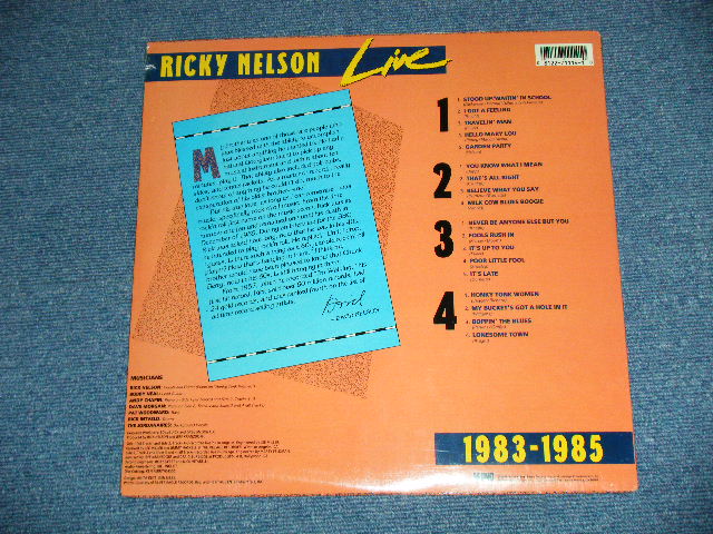 画像: RICK NELSON -  1983-1985 LIVE ( SEALED : Cut out )   / 1989 US AMERICA  ORIGINAL "BRAND NEW SEALED"  2-LP  