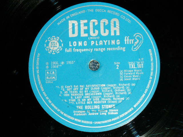 画像: The ROLLING STONES - BIG HITS ( HIGH TIDE AND GREEN GRASS ) (Matrix # 1A/3A ) ( Eｘ++/Ex++ : EDSP,BEND ON BOOKLET ) / 1966 UK ENGLAND ORIGINAL "BLUE With UNBOXED DECCA Label"  Used LP 