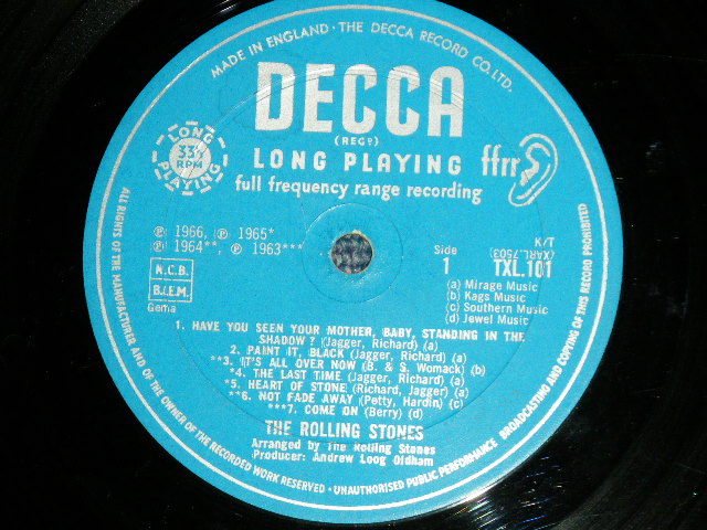 画像: The ROLLING STONES - BIG HITS ( HIGH TIDE AND GREEN GRASS ) (Matrix # 1A/3A ) ( Eｘ++/Ex++ : EDSP,BEND ON BOOKLET ) / 1966 UK ENGLAND ORIGINAL "BLUE With UNBOXED DECCA Label"  Used LP 