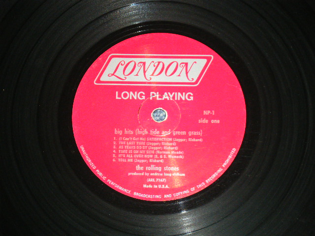 画像: The ROLLING STONES - BIG HITS ( HIGH TIDE AND GREEN GRASS ) ( MATRIX # A) ARL-7167-(XI)   B) ARL-7168-(XII) ) ( Ex+/Ex+ Looks:Ex+ : EDSP  ) / 1966 US AMERICA ORIGINAL "RED LABEL with Boxed LONDON Label"   MONO Used LP   