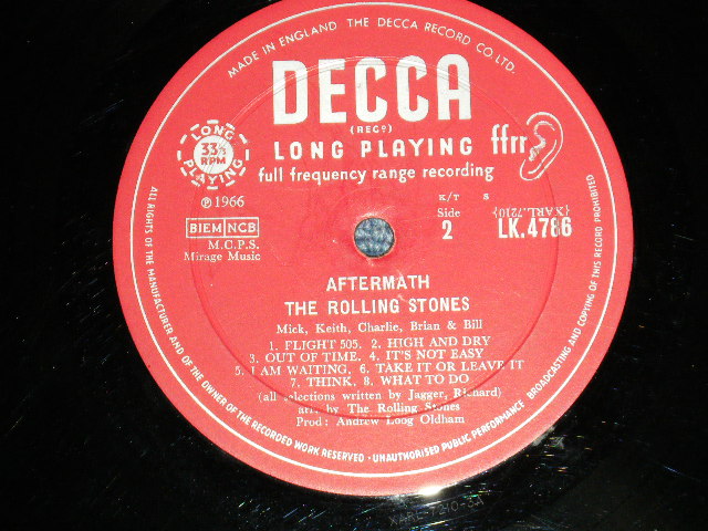 画像: ROLLING STONES - AFTERMATH : SHADOW Cover (Mtrix # 4B/3A ) (G/Ex++ A-4:Ex) / 1966 UK ENGLAND  1st Press "UN-Boxed DECCA Label" MONO  Used LP 