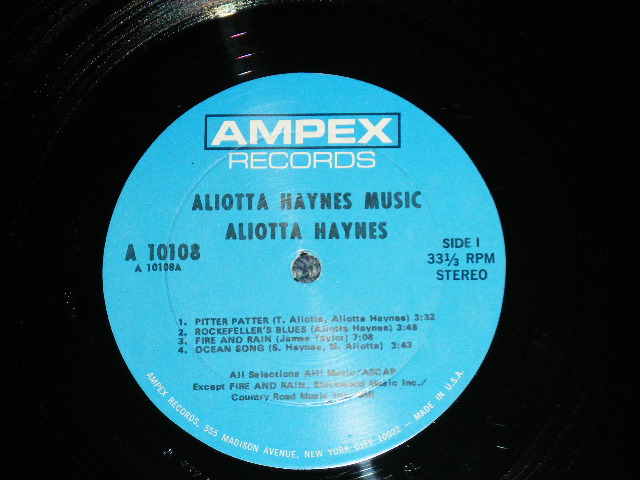 画像: ALIOTTA HAYNES ( PSYCHE CHICAGO ROCK ) - ALIOTTA HAYNES MUSIC  (Ex+++/Ex+++) / 1970  US AMERICA ORIGINAL Used LP