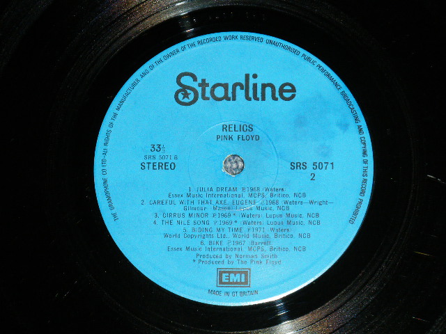 画像: PINK FLOYD, THE  - RELICKS ( Matrix # A-1/B-2)  Ex+++/Ex++ Looks:Ex+) / 1971 UK ENGLAND "BLUE Label" "TEXTURED Jacket"  Used LP 