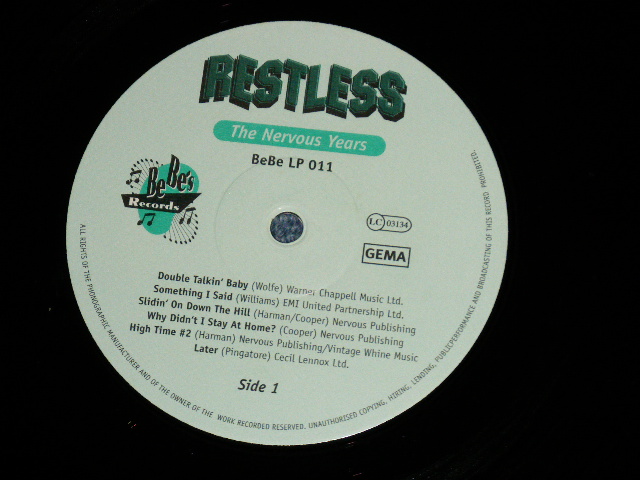 画像: RESTLESS - THE NERVOUS YEARS .( Ex+++/MINT- )  / 2001 UK ENGLAND ORIGINAL Used  LP +Bonus PICTURE DISC 12"  