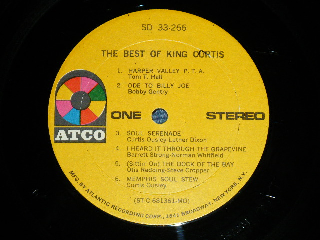 画像: KING CURTIS -  THE BEST OF  ( Matrix #  A) ST-C-681361-AA △12403   B) ST-C-681362-AA △12403-x   )  ( Ex++/Ex+++ : EDSP  )  / 1968 US AMERICA ORIGINAL 2nd Press "YELLOW" Label  &  "1841 BROADWAY CREDIT AT BOTTOM"  Label USED LP 