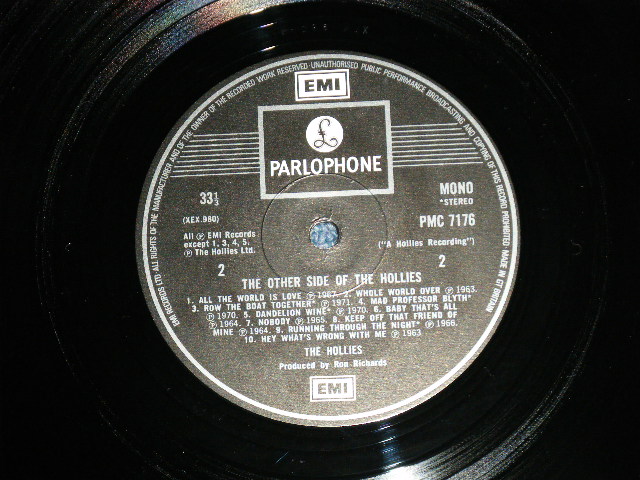 画像: THE HOLLIES - THE OTHER SIDE OF ( Ex+++/MINT-)  / 1978 UK ENGLAND ORIGINAL 1st Press Label "2 EMI & WHITE Parlophone" STEREO Used  LP 