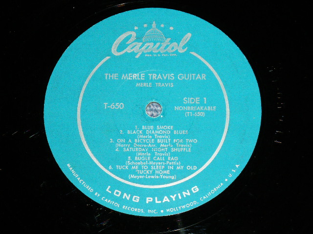 画像: MERLE TRAVIS - The MERLE TRAVIS GUITAR  ( Ex/Ex++ : EDSP) / 1956 US AMERICA  ORIGINAL "TURQUOISE Label" MONO Used LP 