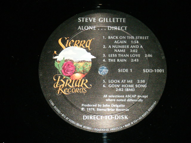 画像: STEVE GILLETTE - ALONE DIRECT  ( Ex+++/MINT- : Cut Out) / 1979 US AMERICA ORIGINAL Used LP 