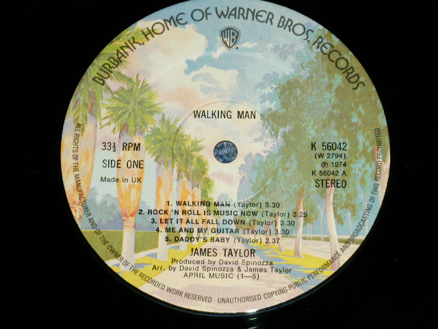 画像: JAMES TAYLOR - WALKING MAN  (Matrix A) K-56042-A1     B)K-56042-B2  ) ( Ex++/Ex+++) / 1974 UK ENGLAND ORIGINAL Used  LP