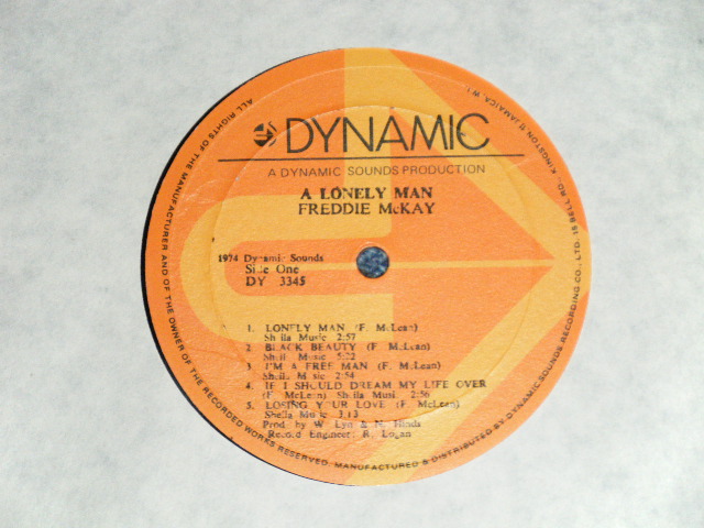 画像: FREDDIE McKAY - A LONELY MAN  ( NEW ) / 1990's?? JAMAICA  "BRAND NEW" LP 