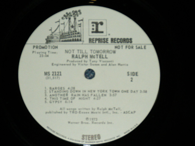 画像: RALPH McTELL - NOT TILL TOMORROW  ( Ex++/Ex+++ : EDSP ) / 1973 US AMERICA ORIGINAL "WHITE LABEL PROMO"  "With PROMO SHEET" Used  LP