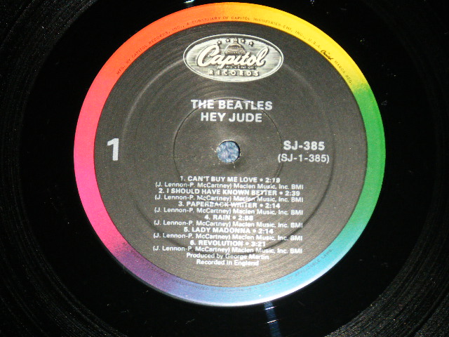 画像: THE BEATLES - HEY JUDE ( MINT/MINT ) / 1983 US AMERICA REISSUE New "BLACK With RAINBOW Color Band Ring Label" Used LP 