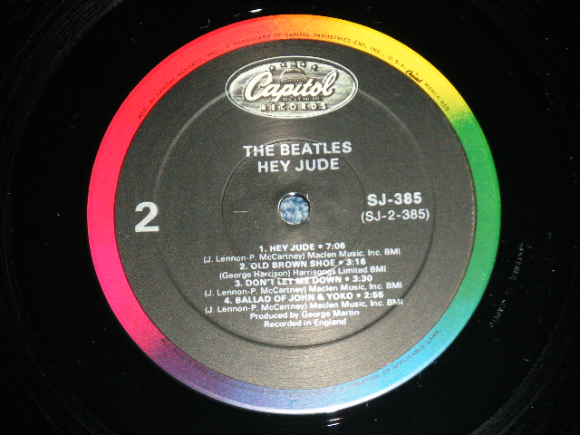 画像: THE BEATLES - HEY JUDE ( MINT/MINT ) / 1983 US AMERICA REISSUE New "BLACK With RAINBOW Color Band Ring Label" Used LP 