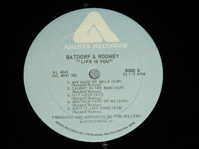 BATDORF & RODNEY - LIFE IS YOU (Ex++/Ex+++ SWOFC ) / 1975 US