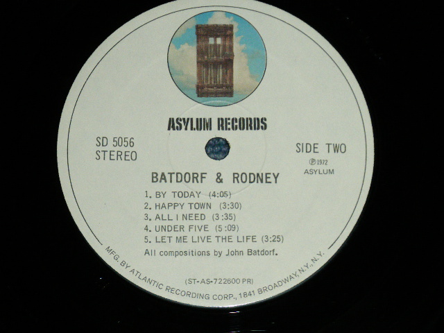 画像: BATDORF & RODNEY  -  BATDORF & RODNEY  (VG/Ex+++ ) / 1972 US AMERICA ORIGINAL  "1st Press Label" Used LP 