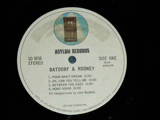 画像: BATDORF & RODNEY  -  BATDORF & RODNEY  (VG/Ex+++ ) / 1972 US AMERICA ORIGINAL  "1st Press Label" Used LP 