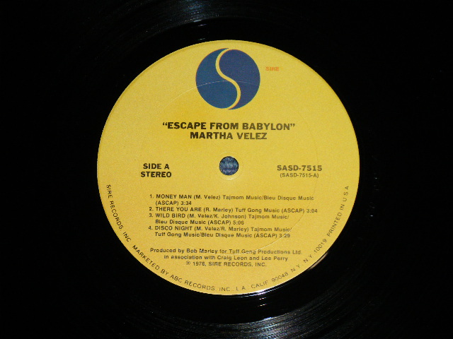 画像: MARTHA VELEZ - ESCAPE FROM BABYLON : Produced by BOB MARLEY ( Ex+/MINT- :WOFC,Cutout ) / 1976 US AMERICA ORIGINAL Used LP  