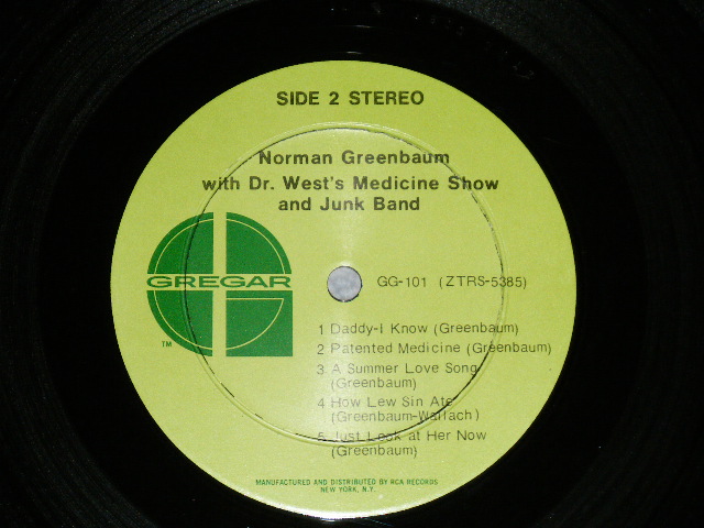 画像: NORMAN GREENBAUM - DR.WEST'S MEDICINE SHOW AND JUNK BAND  ( Ex++/MINT- ) / 1970 US AMERICA ORIGINAL Used LP 