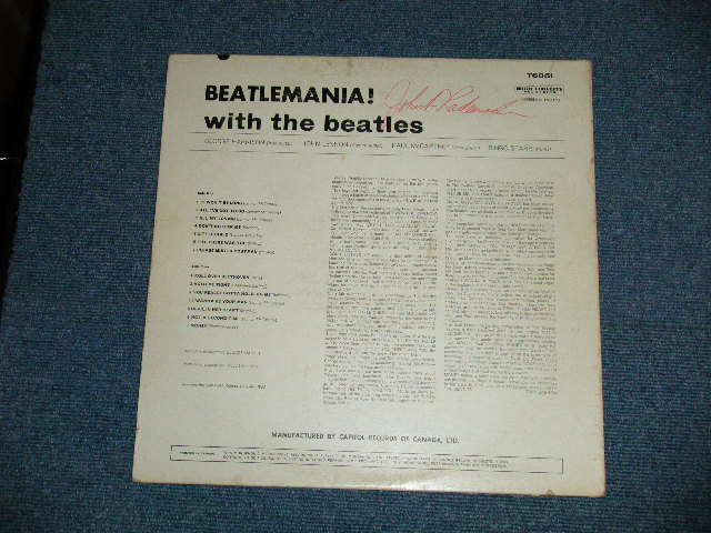 画像: The BEATLES -  BEATLEMANIA : WITH THE BEATLES (Ex/VG+++ WOBC, EDSP)  / 1964 CANADA ORIGINAL  "BLACK with RAINBOW Label" MONO Used LP 