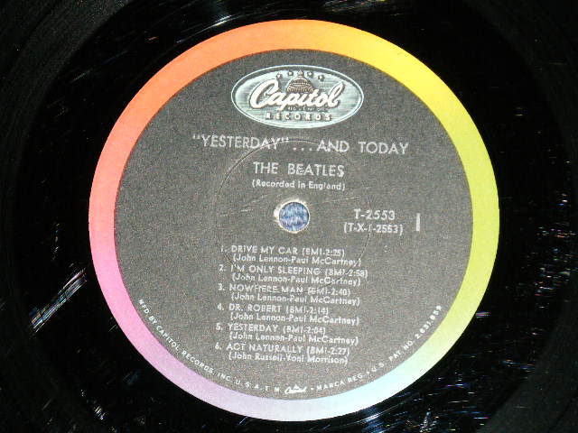 画像: The BEATLES - YESTERDAY And TODAY ( Matrix # A)  T-1-2553- F1 #2    B)  T-2-2553-G6  )  ( Ex-/Ex Looks:VG++EDSP ) / 1966 US AMERICA  "BLACK with RAINBOW Label" MONO Used LP 