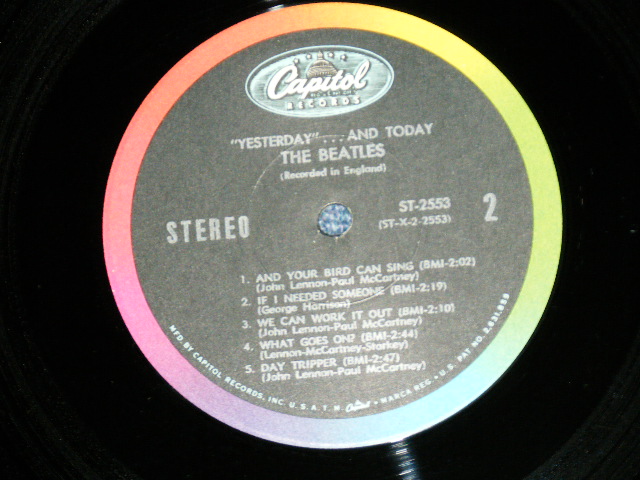 画像: The BEATLES - YESTERDAY And TODAY ( Matrix # ST-1-2358- A-13 / ST-2-2358-B-12 )  ( Ex++/MINT- EDSP,WOL ) / 1966 US AMERICA  "BLACK with RAINBOW Label" STEREO Used LP 