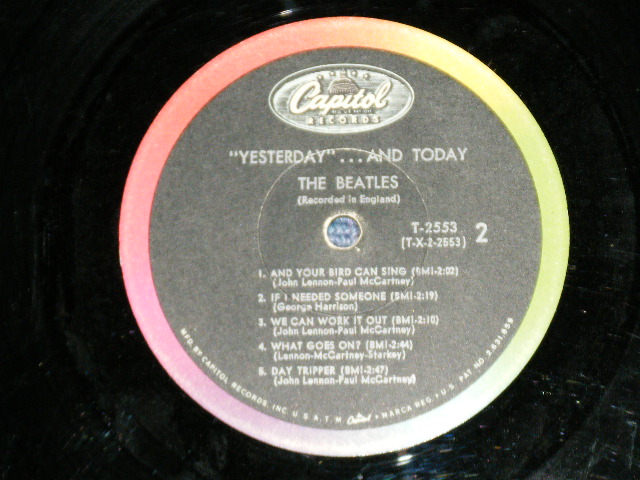 画像: The BEATLES - YESTERDAY And TODAY ( Matrix # A)  T-1-2553- F1 #2    B)  T-2-2553-G6  )  ( Ex-/Ex Looks:VG++EDSP ) / 1966 US AMERICA  "BLACK with RAINBOW Label" MONO Used LP 