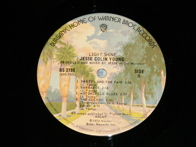 画像: JESSE COLIN YOUNG (YOUNGBLOODS) - LIGHT SHINE  (  Matrix #   A) BS-2790-40779-1A   B) BS-2790-40780-1B  ) (Ex+++/MINT- ) / 1974 US AMERICA ORIGINAL 1st Press "BURBANK STREET Label "Used  LP 