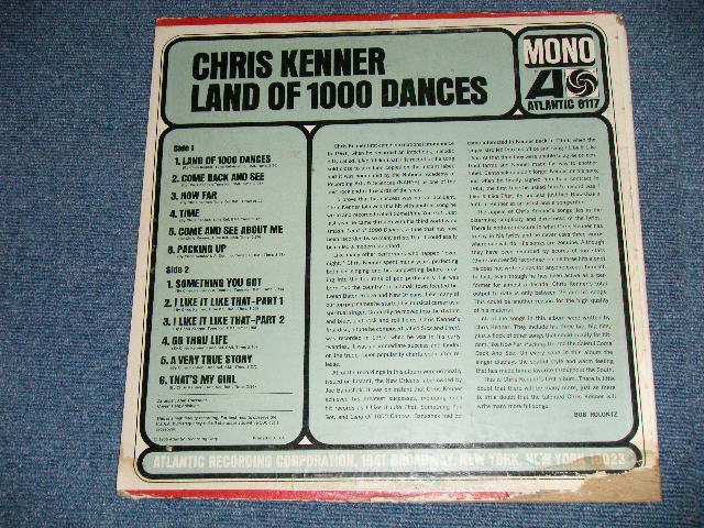 画像: CHRIS KENNER - LAND OF 1000 DANCES ( VG/VG+++,Ex ) / 1965 US AMERICA ORIGINAL "RED & PLUM  Label" MONO Used LP 