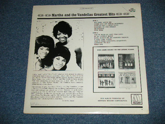 画像: MARTHA and The VANDELLAS - GREATEST HITS ( Ex++/MINT-)   /  US AMERICA  REISSUE Used  LP 