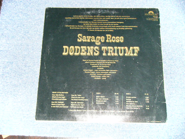 画像: SAVAGE ROSE - DODENS TRIUMF ( Ex+/Ex+++)  / 1972 EUROPE ORIGINAL Used LP