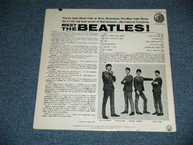 画像: The BEATLES - MEET THE BEATLES  ( Matrix #   A)  ST-1-2047-B-6-1    B)  ST-2-2047-B-6-1  )  ( Ex++/MINT- : EDSP ) / 1964 US AMERICA  1st Press "BLACK with RAINBOW Color Band Label"  "BEATLES Logo on OLIVE GREEN Front Cover" STEREO Used LP  