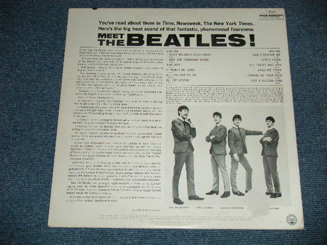 画像: The BEATLES - MEET THE BEATLES  ( Matrix #    A) T-1-2047-T8     B) T-2-2047-P5 )  ( Ex-/Ex++ TEAROBC  ) / 1964 US AMERICA  1st Press "BLACK with RAINBOW Color Band Label"  "BEATLES Logo on TAN To BROWN  Front Cover" MONO Used LP   