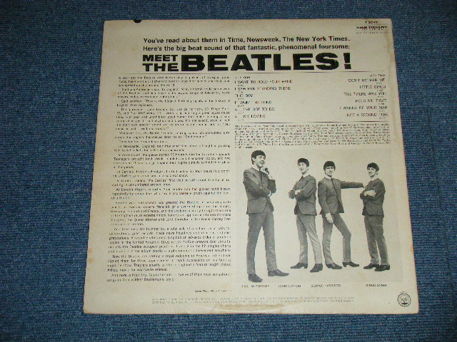 画像: The BEATLES - MEET THE BEATLES  ( Matrix #    A) T-1-2047-P1#2    B) T-2-2047-P22 )  ( Ex/Ex++ Looks:Ex++ ) / 1964 US AMERICA  1st Press "BLACK with RAINBOW Color Band Label"  "BEATLES Logo on TAN To BROWN  Front Cover" MONO Used LP   