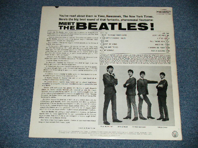 画像: The BEATLES - MEET THE BEATLES  ( Matrix #    A) T-1-2047-G8    B) T-2-2047-G14  )  ( Ex++/Ex++ ) / 1964 US AMERICA  1st Press "BLACK with RAINBOW Color Band Label"  "BEATLES Logo on TAN to BROWN  Front Cover" MONO Used LP  