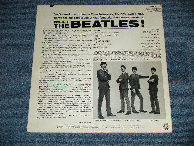 画像: The BEATLES - MEET THE BEATLES  ( Matrix #A) T-1-2047-G8 B) T-2-2047-G8)  "LOS ANGELES Press in CA"(Ex++/Ex+++) / 1964 US AMERICA  1st Press "BLACK with RAINBOW Color Band Label"  "BEATLES Logo on TAN to BROWN  Front Cover" MONO Used LP  Ex++/Ex+++