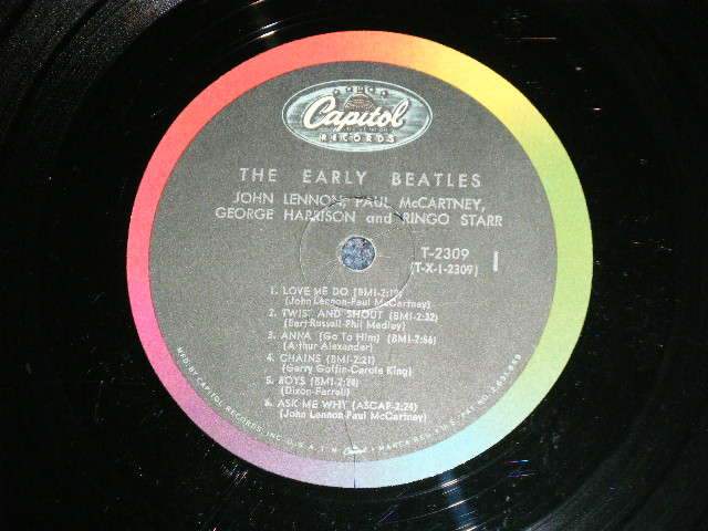 画像: The BEATLES - THE EARLY BEATLES  ( Matrix # A) T-1-2309-Ｐ９Ｐ    B) T-2-2309-T１０P )  ( Ex+/Ex++) / 1964 US AMERICA ORIGINAL "BLACK with RAINBOW Color Band Label"  MONO Used LP   